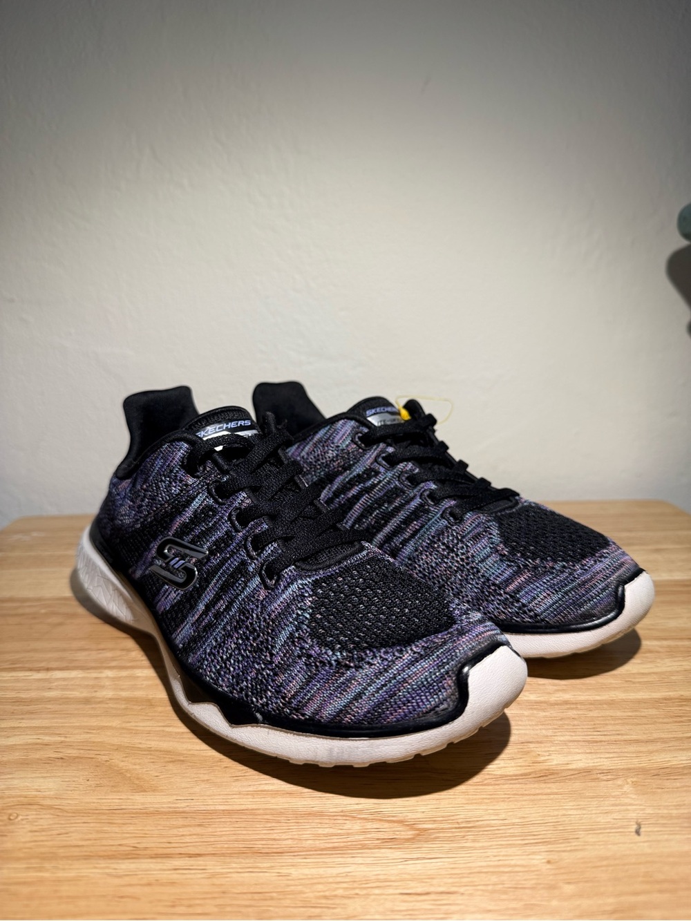 Skechers Kids Black Multi Knit Slip-On Sneakers